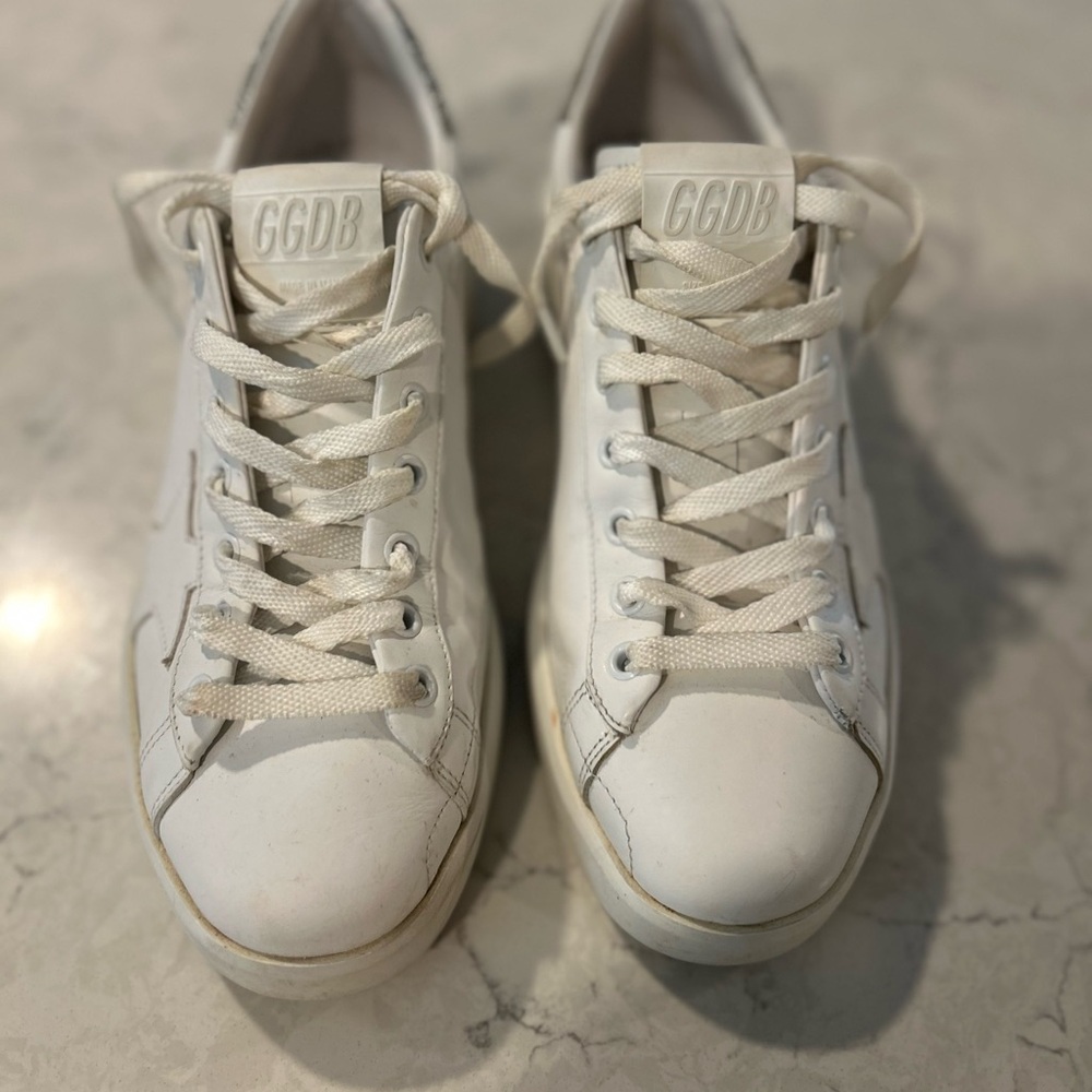 Golden Goose White Lace-Up Sneakers